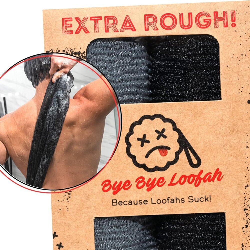 Extra Rough Exfoliating Washcloth - Extreme Body & Back Scrubber for Shower, Ext